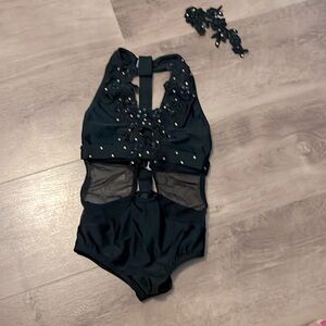 Stunning Black Leotard and Head piece
